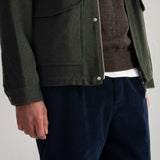 Cropped Winter Coat - Olive Brushed Wool