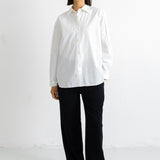 Cross Pleat Shirt - White Poplin