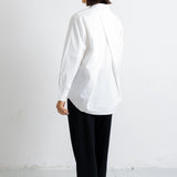 Cross Pleat Shirt - White Poplin