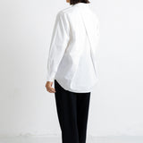 Cross Pleat Shirt - White Poplin