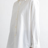 Cross Pleat Shirt - White Poplin