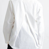 Cross Pleat Shirt - White Poplin