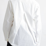 Cross Pleat Shirt - White Poplin
