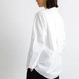 Cross Pleat Shirt - White Poplin