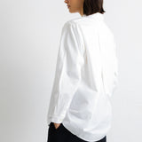 Cross Pleat Shirt - White Poplin