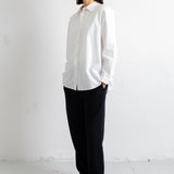 Cross Pleat Shirt - White Poplin