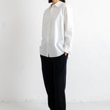 Cross Pleat Shirt - White Poplin