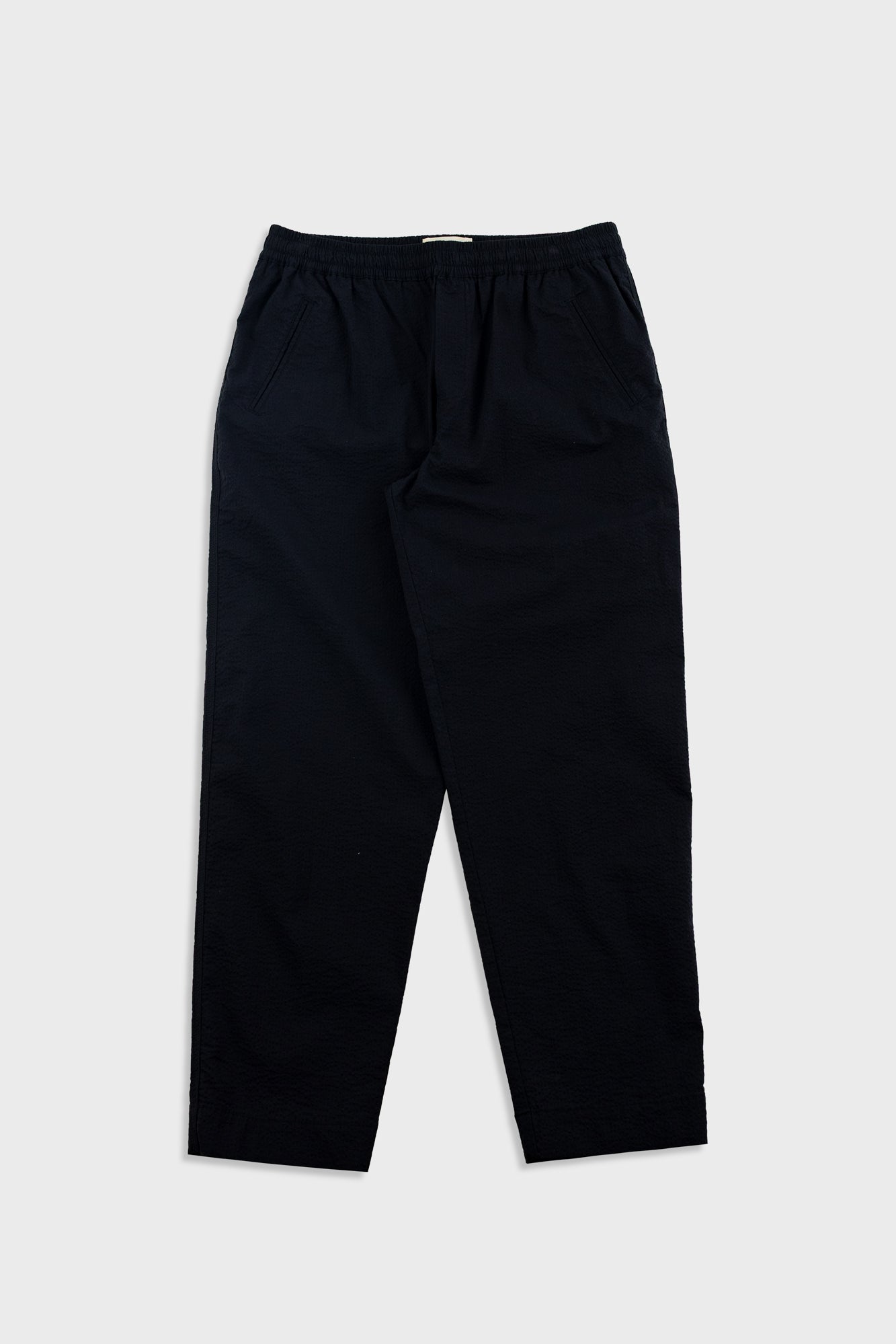 Folk | Folk Drawcord Assembly Pant - Black Seersucker