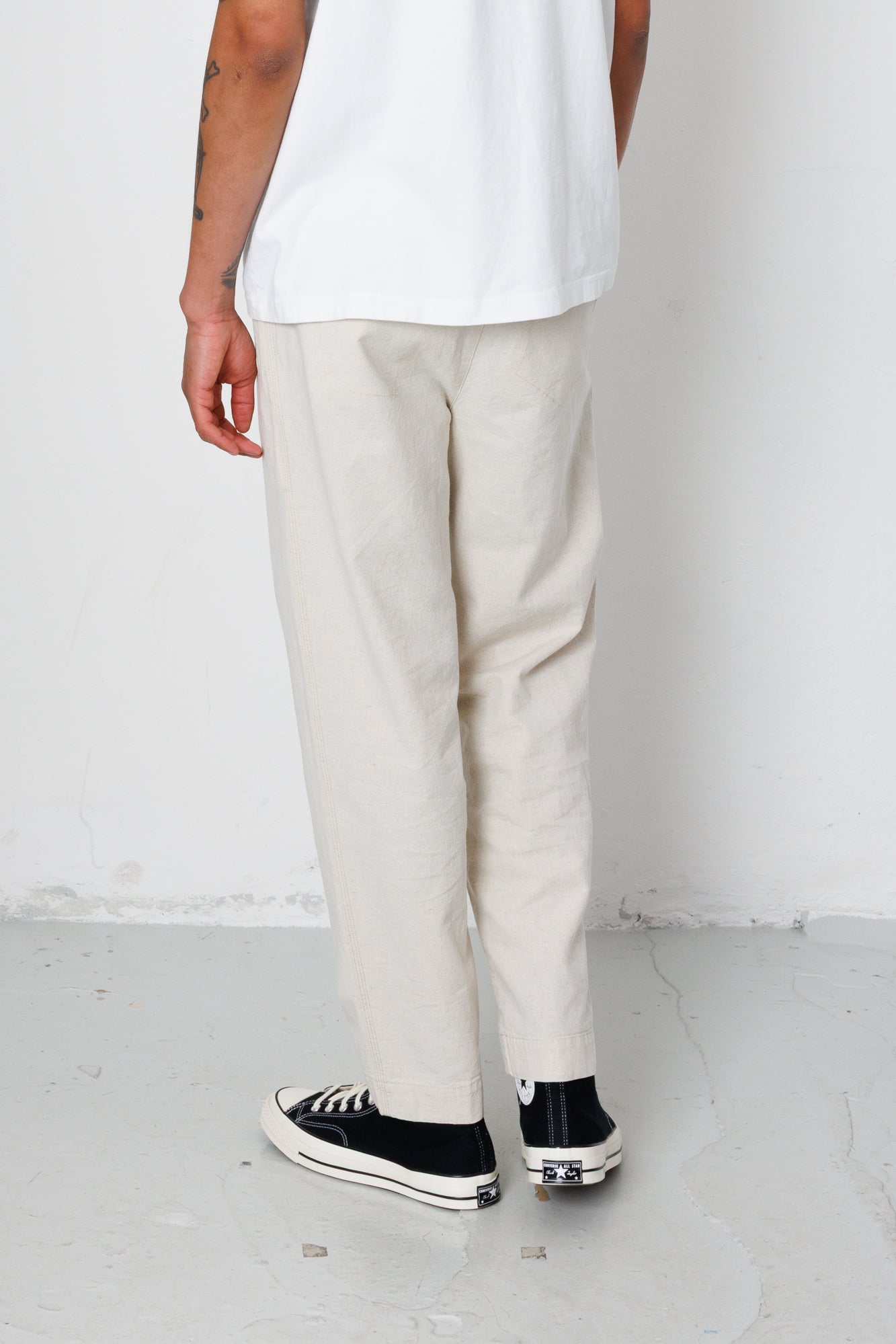 Folk | Folk Drawcord Assembly Pant - Natural Linen Cotton Canvas