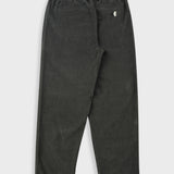Dark green pants on a light gray background