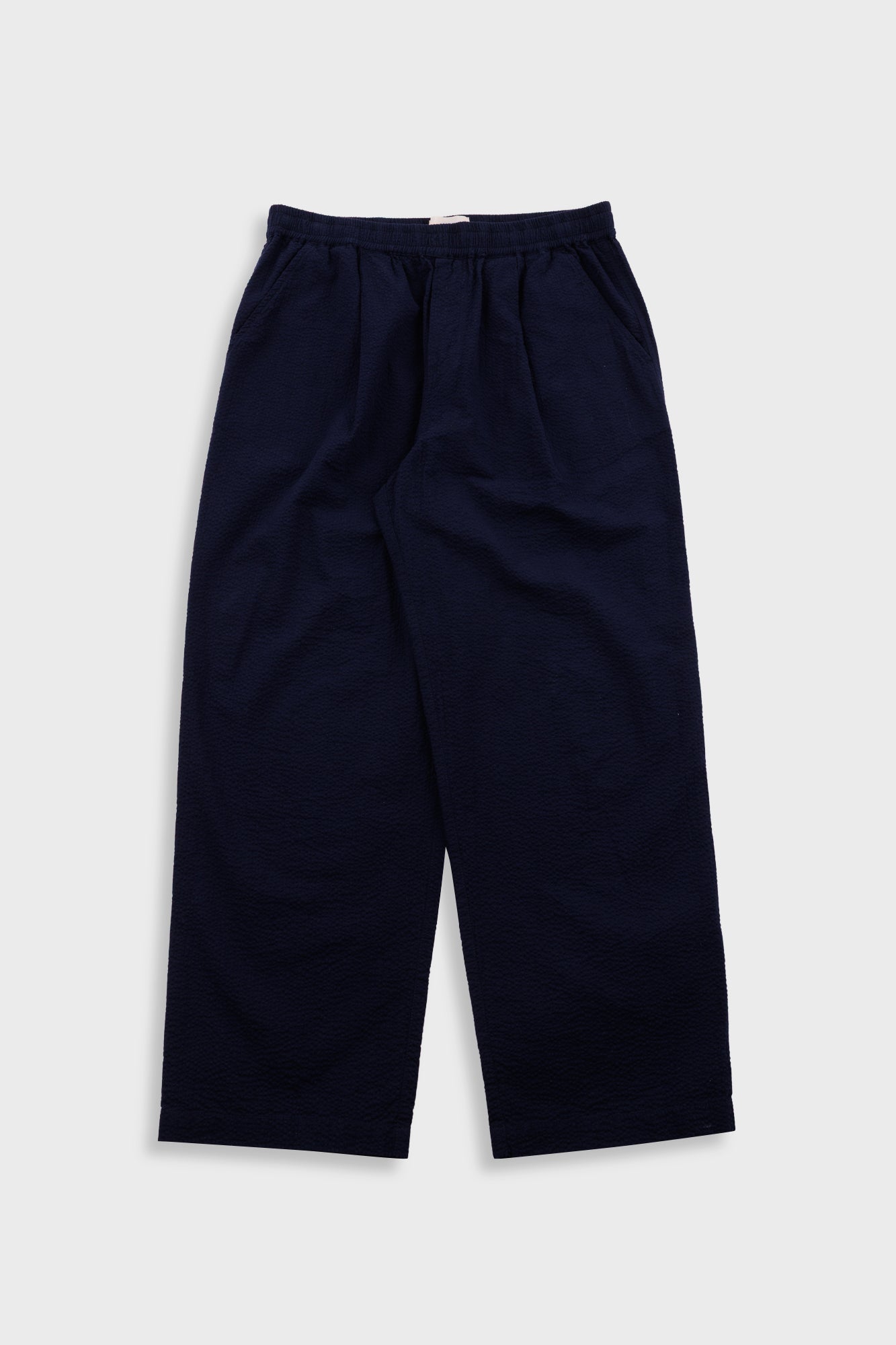 Folk | Folk Drawcord Loose Trousers - Navy Seersucker