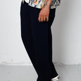 Folk | Folk Drawcord Loose Trousers - Navy Seersucker