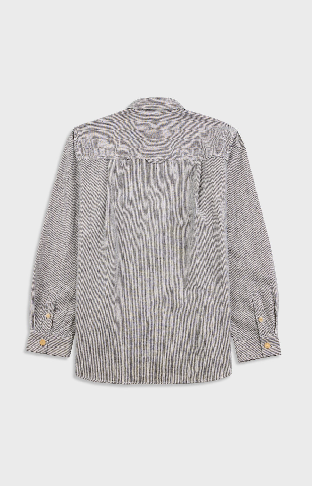 Folk | Folk Easy Fit Shirt - Black Linen Stripe