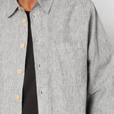 Folk | Folk Easy Fit Shirt - Black Linen Stripe