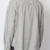Folk | Folk Easy Fit Shirt - Black Linen Stripe