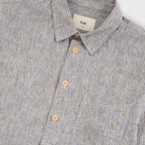 Folk | Folk Easy Fit Shirt - Black Linen Stripe