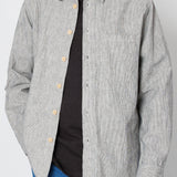 Folk | Folk Easy Fit Shirt - Black Linen Stripe