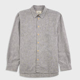 Folk | Folk Easy Fit Shirt - Black Linen Stripe