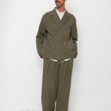 Folk | Folk Easy Fit Blazer - Dark Olive Slub Linen