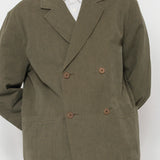 Folk | Folk Easy Fit Blazer - Dark Olive Slub Linen