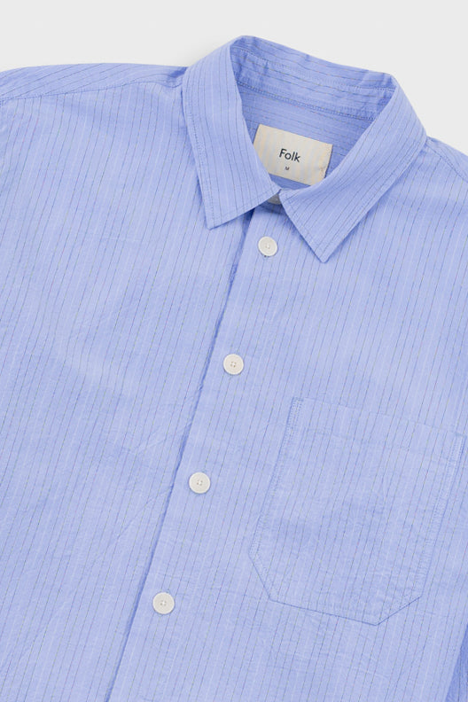 Folk | Folk Easy Fit Shirt - Blue Fine Stripe