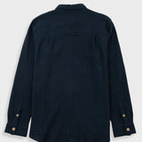 Folk | Folk Easy Fit Shirt - Navy Crinkle Check