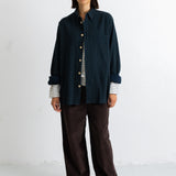 Folk | Folk Easy Fit Shirt - Navy Crinkle Check