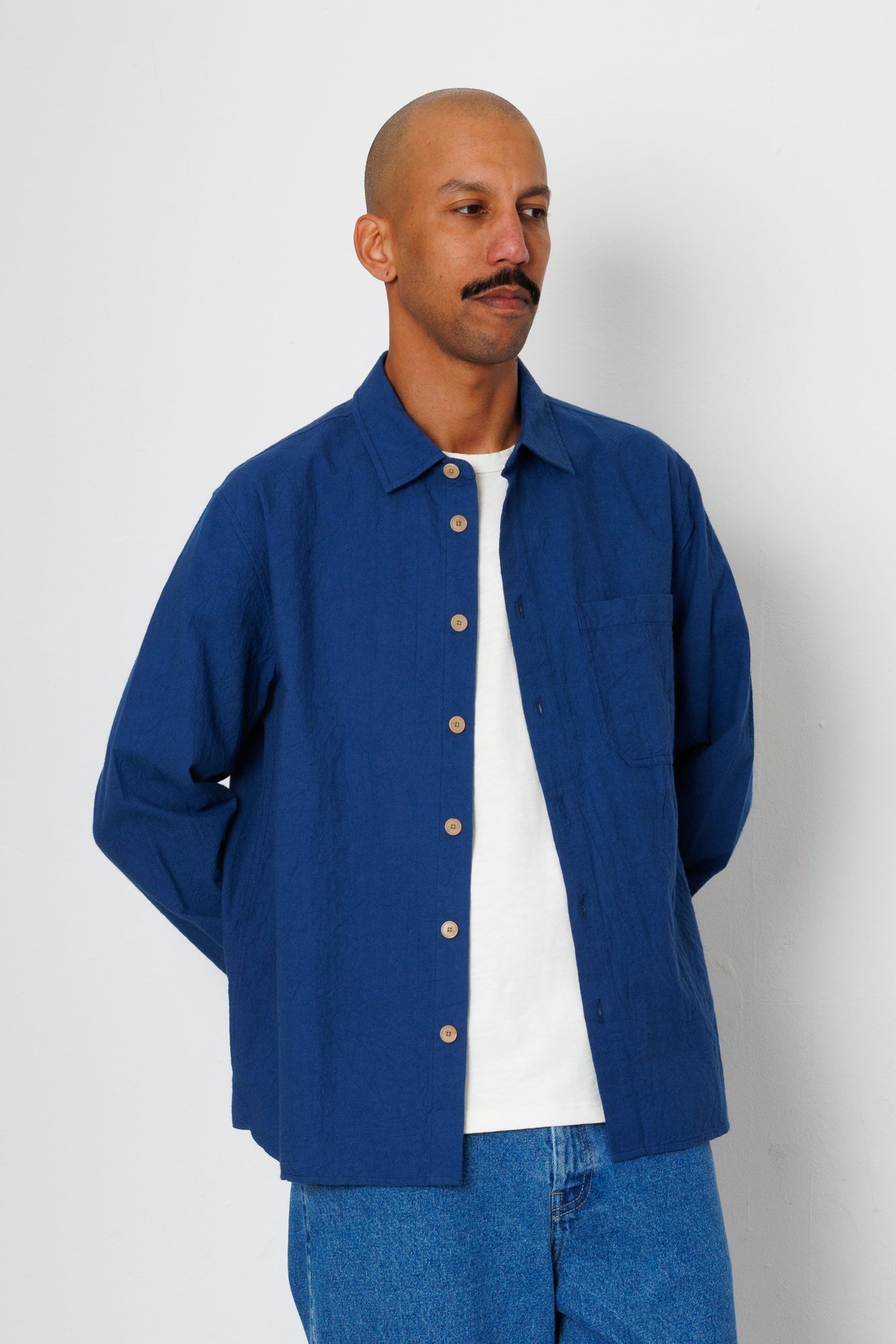 Folk | Folk Easy Fit Shirt - Blue Crinkle