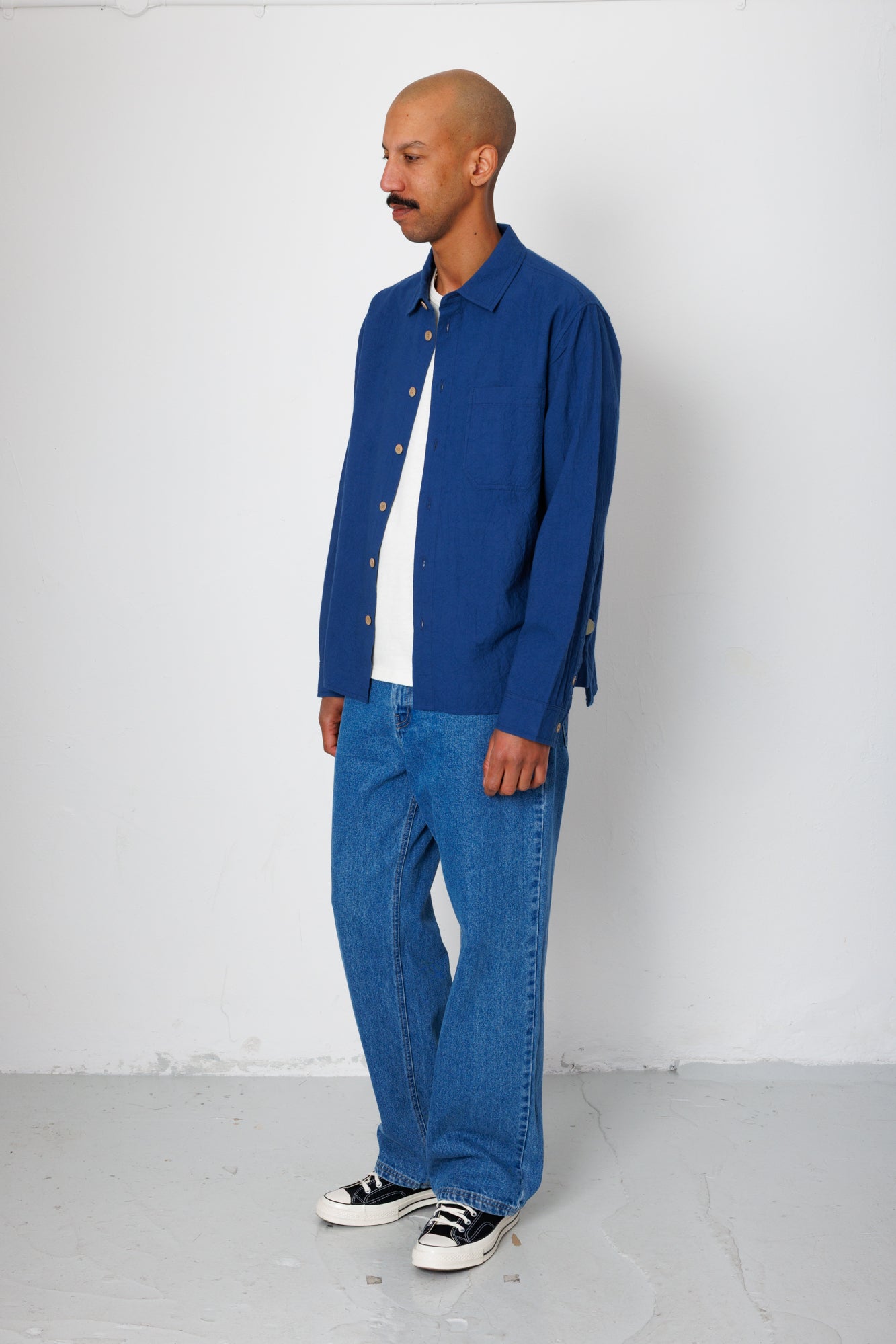 Folk | Folk Easy Fit Shirt - Blue Crinkle