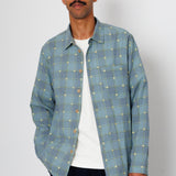 Folk | Folk Easy Fit Shirt - Blue Yellow Flower Check