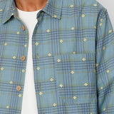 Folk | Folk Easy Fit Shirt - Blue Yellow Flower Check