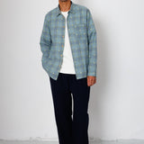 Folk | Folk Easy Fit Shirt - Blue Yellow Flower Check