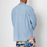 Folk | Folk Easy Fit Shirt - Washed Indigo Stripe