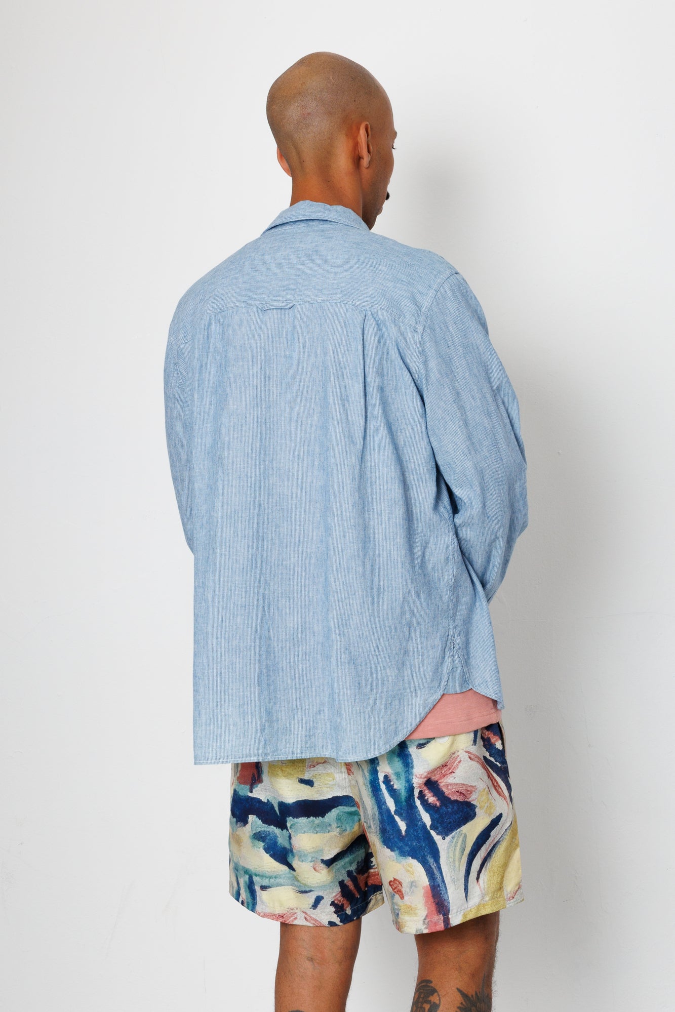 Folk | Folk Easy Fit Shirt - Washed Indigo Stripe