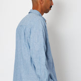 Folk | Folk Easy Fit Shirt - Washed Indigo Stripe