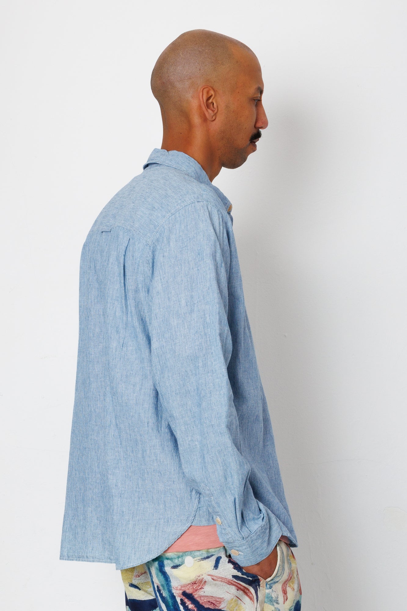 Folk | Folk Easy Fit Shirt - Washed Indigo Stripe
