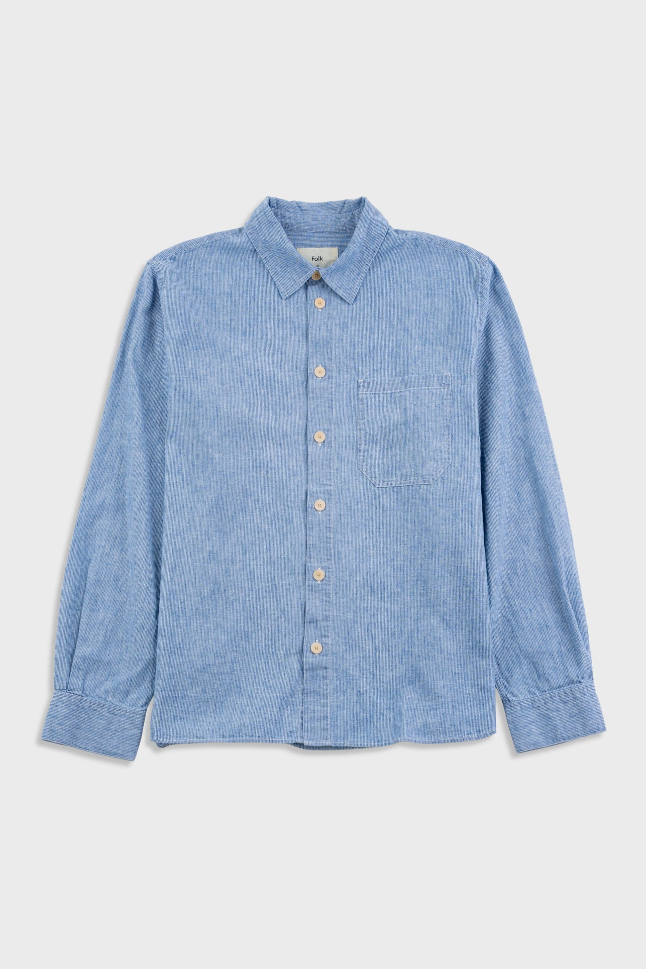 Folk | Folk Easy Fit Shirt - Washed Indigo Stripe