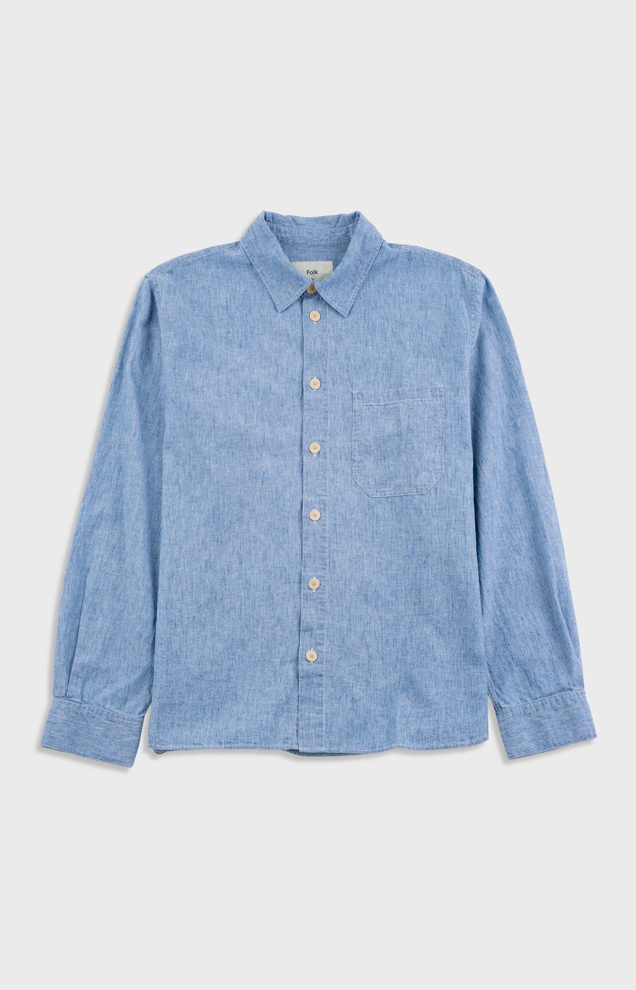 Folk | Folk Easy Fit Shirt - Washed Indigo Stripe
