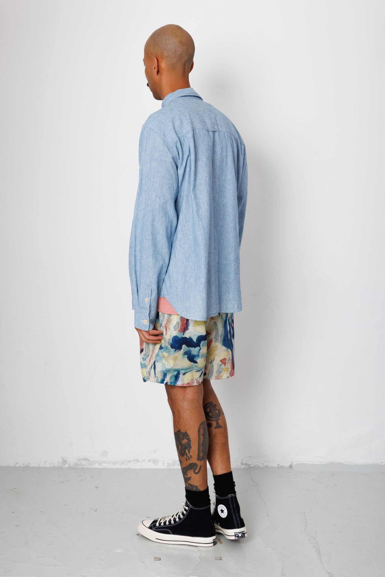 Folk | Folk Easy Fit Shirt - Washed Indigo Stripe