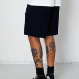 Folk | Folk Elasticated Wide Fit Short - Navy Seersucker