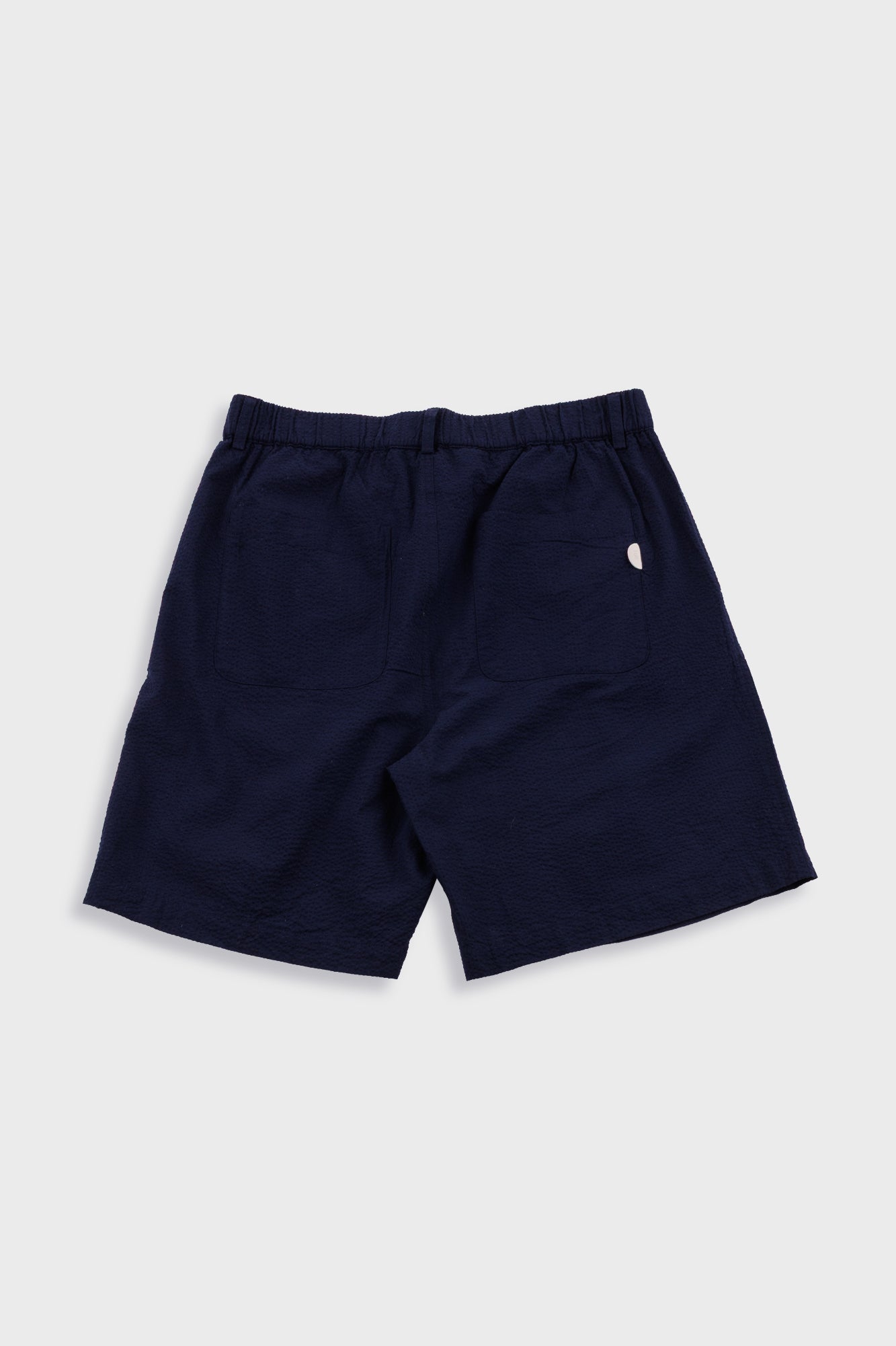 Folk | Folk Elasticated Wide Fit Short - Navy Seersucker