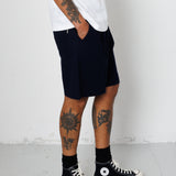 Folk | Folk Elasticated Wide Fit Short - Navy Seersucker