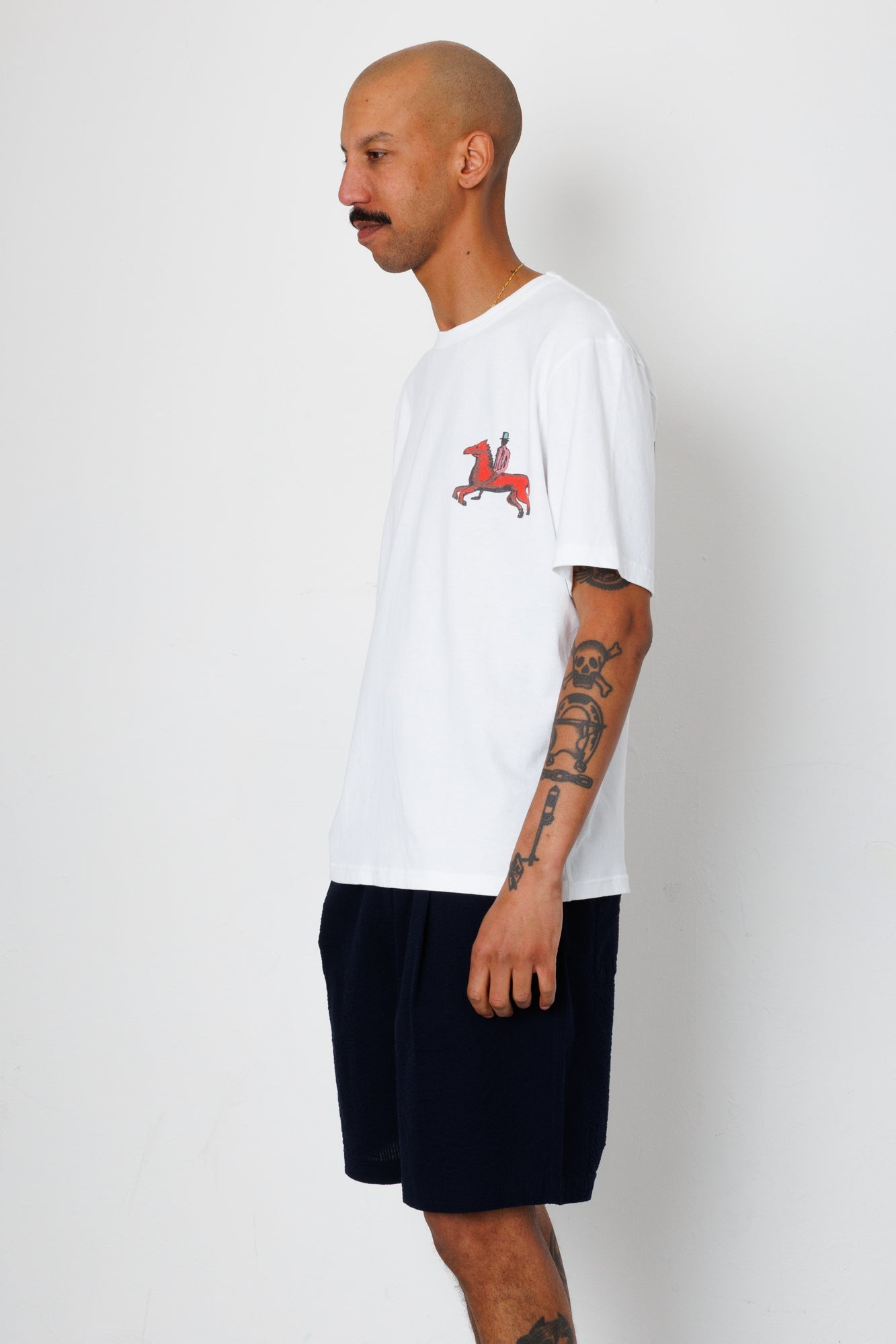 Folk | Folk Elasticated Wide Fit Short - Navy Seersucker