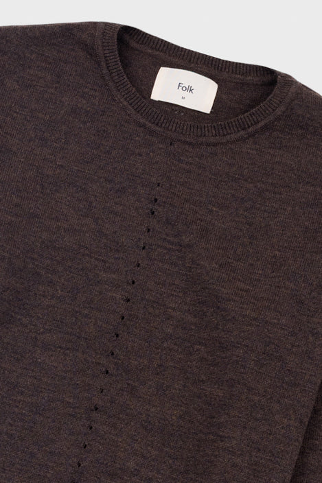 Folk | Folk Fine Knit Crew - Espresso