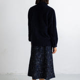 Full Seam Skirt - Deep Indigo Jacquard