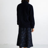 Full Seam Skirt - Deep Indigo Jacquard