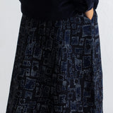 Full Seam Skirt - Deep Indigo Jacquard