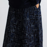 Full Seam Skirt - Deep Indigo Jacquard
