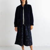 Full Seam Skirt - Deep Indigo Jacquard