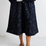 Full Seam Skirt - Deep Indigo Jacquard